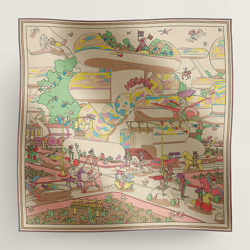 極美品 HERMES カレジェアン ロコモーションLOCOMOTION 140 Hermès Locomotion shawl 140 - Beige | Hermès Canada